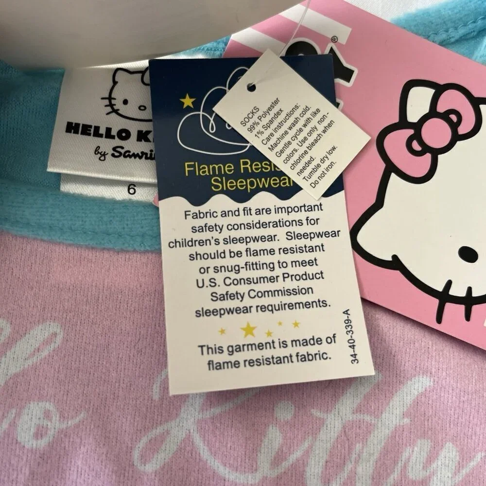 Hello Kitty Sanrio Girl Pajama PJ Top Sz 6 Fleece Long Sleeve Shirt NWT $44 Gift